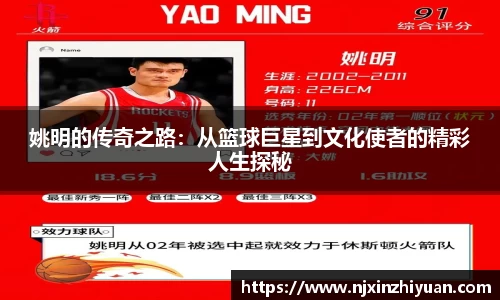 姚明的传奇之路：从篮球巨星到文化使者的精彩人生探秘